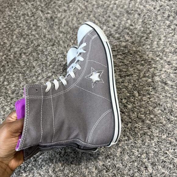 Converse One Star Shoes Womens 8.5 High Top Retro Gray Purple Classic Sneakers - Picture 5 of 8